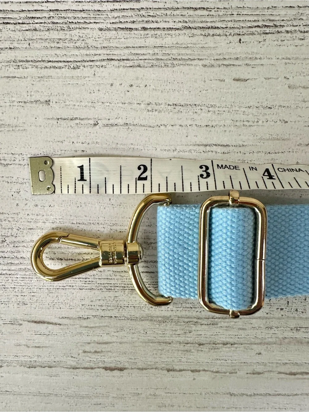 NWOT KATE SPADE Canvas Replacement Strap Light Blue Gold Handbag Tote Bag